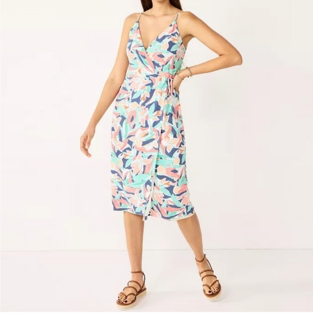 NWT nine west floral cross strappy dress SIZE XS